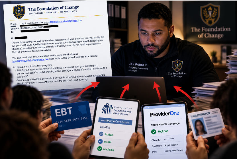 Jay Parker Asked Participants to Email EBT Cards, Identification and Medicaid Records to The Foundation of Change