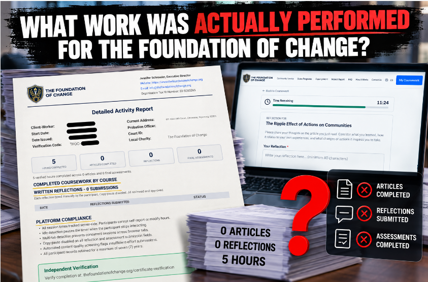 What Work Was Actually Performed for The Foundation of Change?